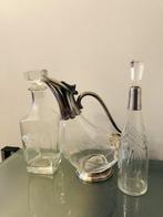 Karaf (3) - Gegraveerd glas, geslepen glas, verzilverd