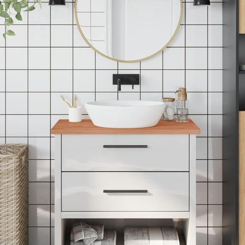 vidaXL Wastafelblad 80x40x2,5 cm massief beukenhout, Huis en Inrichting, Keuken | Keukenelementen, Bruin, Nieuw, Verzenden