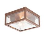 Industriële plafondlamp roestbruin IP44  2-lichts - Charlois, Tuin en Terras, Nieuw, Minder dan 50 watt