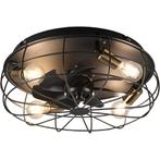 LED Plafondlamp met Ventilator - Plafondventilator - Trion, Ophalen of Verzenden, Nieuw, Metaal