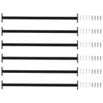 vidaXL Verstelbare raamveiligheidsbalk 6 pcs Zwart Staal, Verzenden, Nieuw