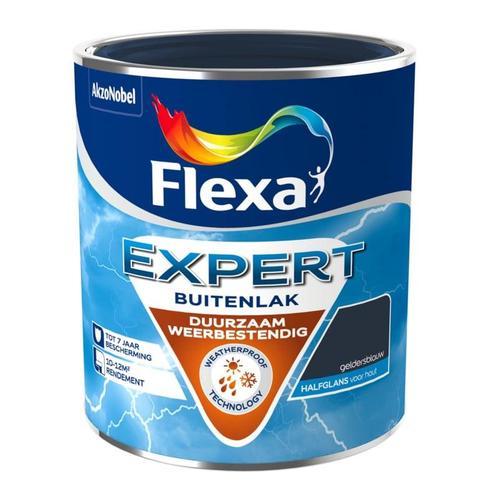 4 blik 750 ml - Sikkens Flexa Expert Buitenlak Halfglans..., Doe-het-zelf en Verbouw, Verf, Beits en Lak, Lak, Beige, Nieuw, Ophalen of Verzenden