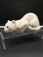 Émaux de Longwy - sculptuur, Chat Couché - 8 cm - Craquelée, Antiek en Kunst