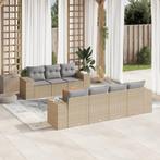 vidaXL 8-delige Loungeset met kussens poly rattan beige, Verzenden, Nieuw, Rotan, Loungeset