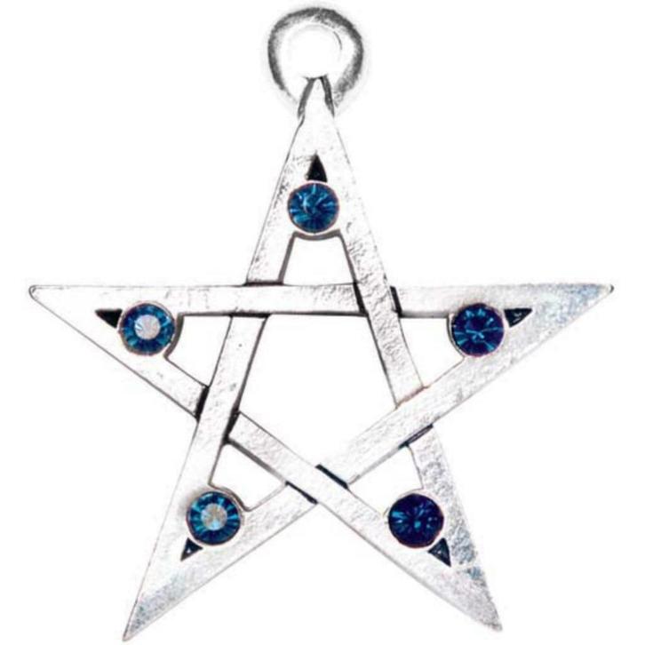 Open Pentagram hanger, Sieraden, Tassen en Uiterlijk, Kettinghangers, Met strass, Zilver, Kruis of Symbool, Nieuw, Overige materialen