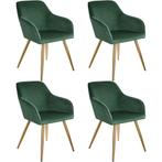 Eetkamerstoel Marilyn fluweellook, gouden poten - donkergroe, Huis en Inrichting, Stoelen, Verzenden, Nieuw