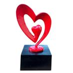 Urn Hart – Rood op Zwarte Sokkel – 3.5 Liter – Aluminium, Huis en Inrichting, Woonaccessoires | Overige, Verzenden, Nieuw