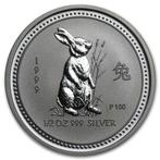 Lunar I - Year of the Rabbit - 1/2 oz 1999 (16.913 oplage), Verzenden, Losse munt, Zilver