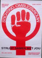 Vintage vrouwenrechten poster stichting ombudsvrouw, Verzenden, Nieuw, Overige onderwerpen, Met lijst