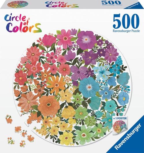 Circle of Colors - Flowers Puzzel (500 stukjes) |, Hobby en Vrije tijd, Denksport en Puzzels, Nieuw, Verzenden
