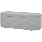 Woonkamer - Bankje- Teddy-Fleece - Lichtgrijs, Huis en Inrichting, Banken | Bankstellen, Ophalen of Verzenden, Nieuw, Stof, Modern
