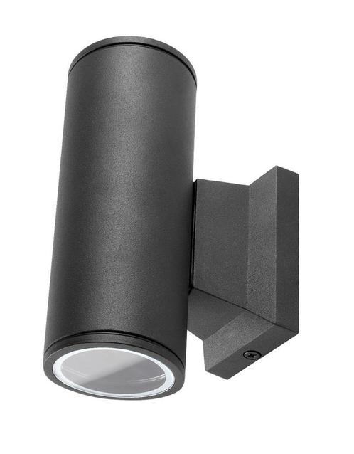 Buitenlamp rond zwart | dubbele GU10 lampvoet voor twee spot, Tuin en Terras, Buitenverlichting, Nieuw, Verzenden
