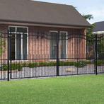vidaXL Poort met spijlpunten 406x223 cm gepoedercoat staal, Verzenden, Nieuw
