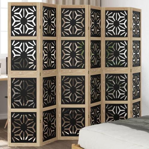 vidaXL Kamerscherm met 6 panelen massief paulowniahout bruin, Huis en Inrichting, Woonaccessoires | Kamerschermen, Nieuw, Verzenden