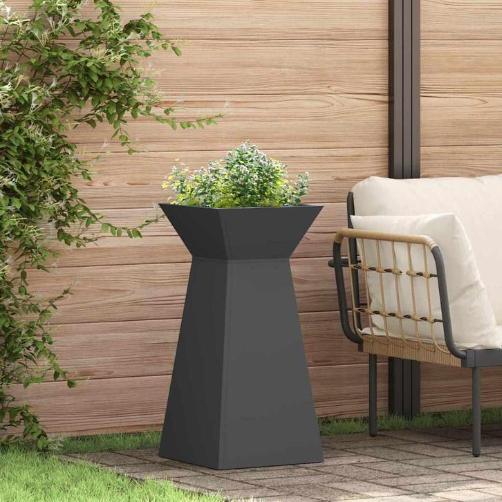 vidaXL Pilaar Plantenbak Zwart 35 x 35 x 73 cm, Tuin en Terras, Bloembakken en Plantenbakken, Minder dan 60 cm, Nieuw, 60 cm of meer