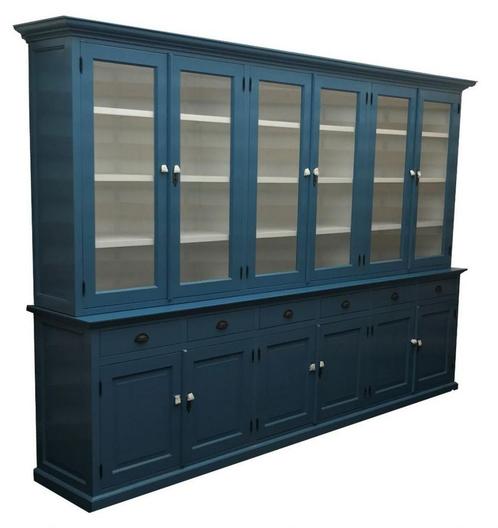 Buffetkast XL oud blauw Dronten 300cm, Huis en Inrichting, Kasten | Buffetkasten, Ophalen of Verzenden