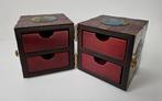 Juwelen box - Dubbele kubus met medaillons - Sieradendoos -, Antiek en Kunst
