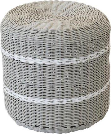 Poef Saigon wicker grijs ø41x40cm beschikbaar voor biedingen