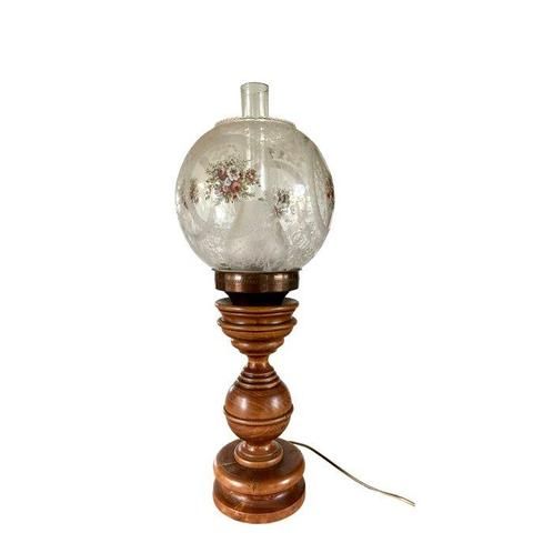 Lamp - Glas, Hout, Koper, Kristal - Eén model, Antiek en Kunst, Curiosa en Brocante