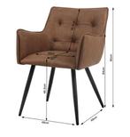 Set van 2 Fluwelen Eetkamerstoelen met Armleuningen en Poten, Huis en Inrichting, Stoelen, Verzenden, Nieuw