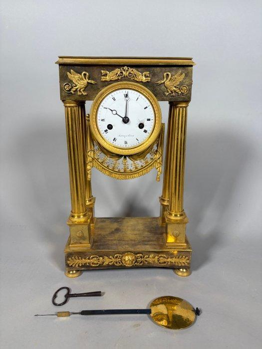 Portico klok - Marmer, Brons - 1800-1850, Antiek en Kunst, Antiek | Klokken