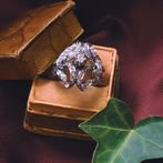 18 Krt. Witgouden ring met diamanten | 0,40 ct. (strik), Gebruikt, Overige kleuren, Ophalen of Verzenden, Kleiner dan 17