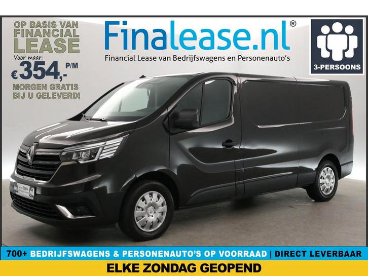Renault Trafic 2.0 DCI L2H1 Airco Cruise 3Zits Camera Trekh, Auto's, Bestelauto's, Lease, Handgeschakeld, Diesel, Renault, Zwart