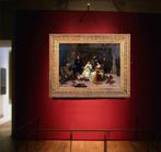 Scuola romantica (XIX-XX) - Interno nobiliare con figure, Antiek en Kunst, Kunst | Schilderijen | Klassiek