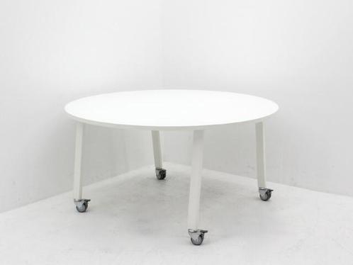 Kantinetafel - Ø150cm - wit - 4-poot verrijdbaar wit, Huis en Inrichting, Tafels | Eettafels, Gebruikt, Ophalen of Verzenden