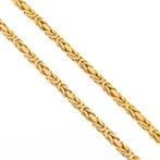 Gouden vierkante koningsketting | 61,5 cm (mannen sieraad), Sieraden, Tassen en Uiterlijk, Kettingen, Goud, Gebruikt, Ophalen of Verzenden