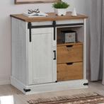 vidaXL Dressoir HALDEN met schuifdeur 80x40x80 cm massief, Verzenden, Nieuw, 50 tot 100 cm, Grenenhout