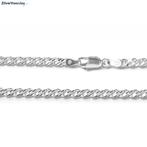 Zilveren 50 cm dubbele gourmet schakel ketting 3,5mm breed, Verzenden, Nieuw, Zilver