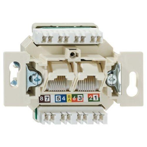 Rutenbeck Netwerk / Telefoon basiselement DUBBEL Cat.6, Doe-het-zelf en Verbouw, Elektra en Kabels, Nieuw, Ophalen of Verzenden