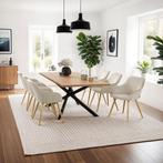 Eetkamerstoel Marilyn, fluweeloptiek, doorgestikt - creme/go, Huis en Inrichting, Stoelen, Verzenden, Nieuw