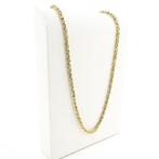 Gouden vierkante koningsschakel ketting, Ophalen of Verzenden, Gebruikt, Overige kleuren, Goud