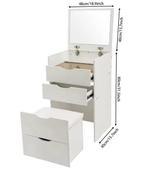 3-in-1 Kaptafel met Opklapbare Spiegel en Verborgen Kruk, Verzenden, Nieuw