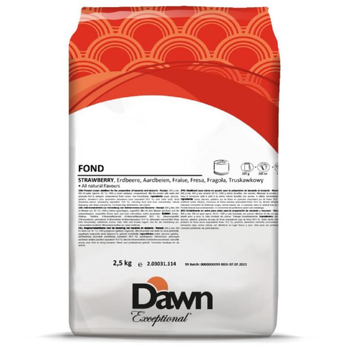 Dawn Fond Aardbei Bavarois 2,5kg, Hobby en Vrije tijd, Taarten en Cupcakes maken, Nieuw, Verzenden