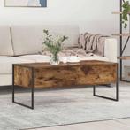 vidaXL Salontafel met lade Rook Eik 100 x 46 x 40 cm Bewerkt, Huis en Inrichting, Tafels | Salontafels, Minder dan 50 cm, Verzenden