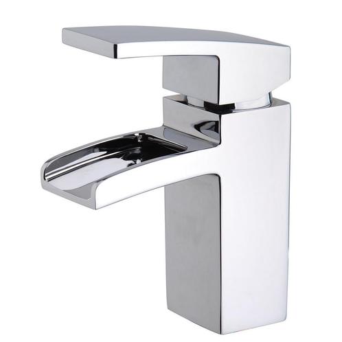 Wastafelkraan Wiesbaden Rombo Waterval met Clickwaste Chroom, Doe-het-zelf en Verbouw, Sanitair, Kraan, Nieuw, Chroom, Ophalen of Verzenden