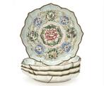 Set van vier Canton emaille borden, koper 20e eeuw., Antiek en Kunst