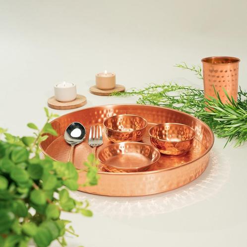 Puur koperen Thali eetgerei set, Sport en Fitness, Gezondheidsproducten en Wellness, Nieuw