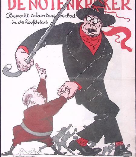 Verbod op colportage op spotprent (lijst optie, Lithos), Antiek en Kunst, Kunst | Litho's en Zeefdrukken, Verzenden