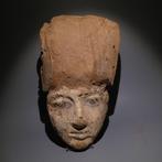 Oud-Egyptisch Hout Sarcophagusmasker. 25 H. Late Periode,