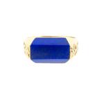 Gouden zegelring met Lapis Lazuli | Vintage (unisex, heren), Sieraden, Tassen en Uiterlijk, Ringen, 18 tot 19, Gebruikt, Overige kleuren