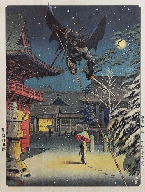 ATO NAOKI - The Dark Knight  - Édition limitée 17/30, Antiek en Kunst, Kunst | Schilderijen | Modern