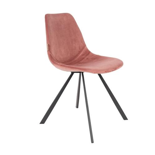 *WOONWINKEL* Dutchbone Franky Roze Velvet Eetkamerstoel, Huis en Inrichting, Stoelen, Nieuw, Verzenden
