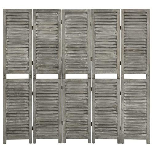 vidaXL Kamerscherm met 5 panelen 179x166 cm massief hout, Huis en Inrichting, Woonaccessoires | Kamerschermen, Nieuw, Verzenden