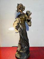 sculptuur, Ragazza lamapada - 40 cm - Metaal - 1920, Antiek en Kunst