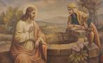 Europese school (XX) - NO RESERVE - Jesus y la Samaritana, Antiek en Kunst