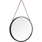 Spiegel - Trion Vicon - Ø40cm - Hangspiegel in Frame - Zwart, Huis en Inrichting, Woonaccessoires | Spiegels, Ophalen of Verzenden